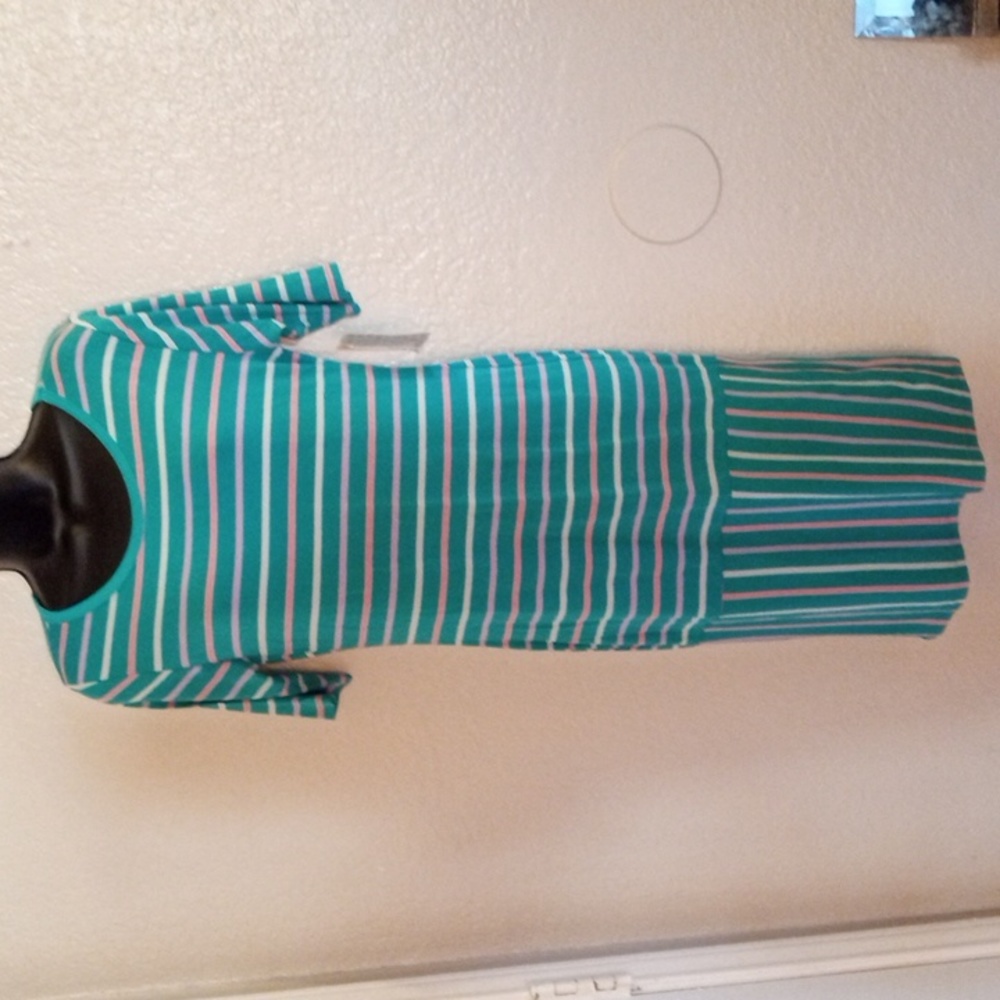 Multi-color Striped Low Waist Midi Dress